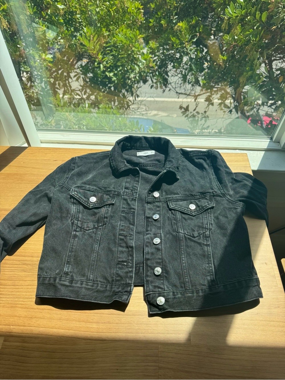Boxy Black Wash Denim Jean Jacket Relaxed Fit